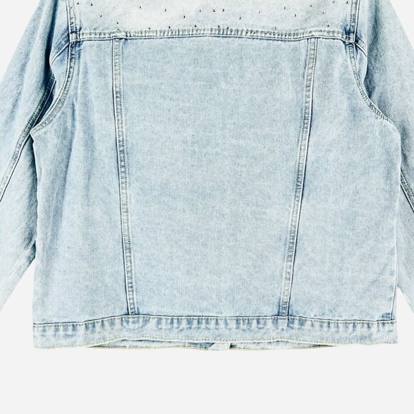 NWOT Rebecca Minkoff Women's Rhinestones Light Blue Denim Jacket Size Medium - Picture 6 of 12
